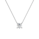 Solenne Round Solitaire Lab-Grown Diamond Necklace in Platinum, front view