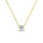 Solenne Round Solitaire Lab-Grown Diamond Necklace in 18K Yellow Gold, front view