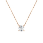 Solenne Round Solitaire Lab-Grown Diamond Necklace in 14K Rose Gold, front view
