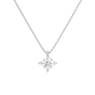 Elysia Asscher Solitaire Lab-Grown Diamond Pendant Necklace in 18K White Gold, front view