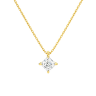 Elysia Asscher Solitaire Lab-Grown Diamond Pendant Necklace in 18K Yellow Gold, front view