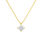 Elysia Cushion Solitaire Lab-Grown Diamond Pendant Necklace in 14K Yellow Gold, front view