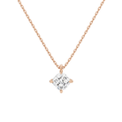 Elysia Cushion Solitaire Lab-Grown Diamond Pendant Necklace in 14K Rose Gold, front view
