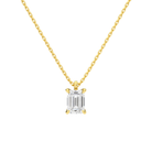 Elysia Emerald Solitaire Lab-Grown Diamond Pendant Necklace in 18K Yellow Gold, front view