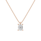 Elysia Emerald Solitaire Lab-Grown Diamond Pendant Necklace in 14K Rose Gold, front view