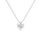Elysia Heart Solitaire Lab-Grown Diamond Pendant Necklace in 18K White Gold, front view