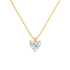Elysia Heart Solitaire Lab-Grown Diamond Pendant Necklace in 14K Yellow Gold, front view