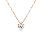 Elysia Heart Solitaire Lab-Grown Diamond Pendant Necklace in 14K Rose Gold, front view