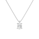 Elysia Oval Solitaire Lab-Grown Diamond Pendant Necklace in Platinum, front view