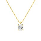 Elysia Oval Solitaire Lab-Grown Diamond Pendant Necklace in 14K Yellow Gold, front view