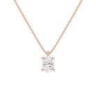 Elysia Oval Solitaire Lab-Grown Diamond Pendant Necklace in 14K Rose Gold, front view