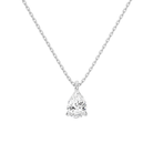 Elysia Pear Solitaire Lab-Grown Diamond Pendant Necklace in Platinum, front view