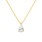 Elysia Pear Solitaire Lab-Grown Diamond Pendant Necklace in 18K Yellow Gold, front view