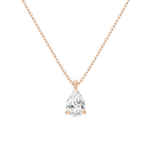 Elysia Pear Solitaire Lab-Grown Diamond Pendant Necklace in 14K Rose Gold, front view