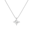 Elysia Princess Solitaire Lab-Grown Diamond Pendant Necklace in 18K White Gold, front view