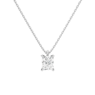 Elysia Radiant Solitaire Lab-Grown Diamond Pendant Necklace in 18K White Gold, front view