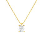 Elysia Radiant Solitaire Lab-Grown Diamond Pendant Necklace in 14K Yellow Gold, front view