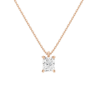 Elysia Radiant Solitaire Lab-Grown Diamond Pendant Necklace in 14K Rose Gold, front view