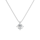Elysia Round Solitaire Lab-Grown Diamond Pendant Necklace in 18K White Gold, front view