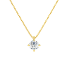 Elysia Round Solitaire Lab-Grown Diamond Pendant Necklace in 14K Yellow Gold, front view