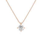 Elysia Round Solitaire Lab-Grown Diamond Pendant Necklace in 14K Rose Gold, front view