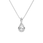 Auralie Pear Solitaire Twist Lab-Grown Diamond Pendant Necklace in 18K White Gold, front view