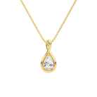 Auralie Pear Solitaire Twist Lab-Grown Diamond Pendant Necklace in 14K Yellow Gold, front view