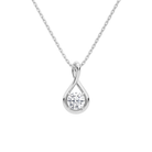 Auralie Round Solitaire Twist Lab-Grown Diamond Pendant Necklace in Platinum, front view