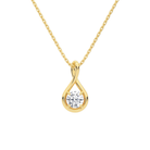 Auralie Round Solitaire Twist Lab-Grown Diamond Pendant Necklace in 18K Yellow Gold, front view