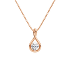 Auralie Round Solitaire Twist Lab-Grown Diamond Pendant Necklace in 14K Rose Gold, front view