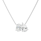 Aviana Oval & Pear Toi Et Moi Lab-Grown Diamond Necklace in 14K White Gold, front view