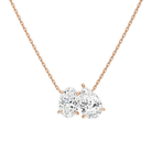 Aviana Oval & Pear Toi Et Moi Lab-Grown Diamond Necklace in 14K Rose Gold, front view