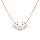 Aviana Double Pear Toi Et Moi Lab-Grown Diamond Necklace in 14K Rose Gold, front view