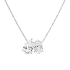 Aviana Pear & Oval Toi Et Moi Lab-Grown Diamond Necklace in 18K White Gold, front view