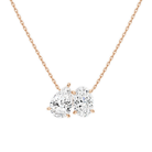 Aviana Pear & Oval Toi Et Moi Lab-Grown Diamond Necklace in 14K Rose Gold, front view