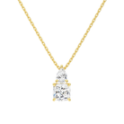 Valora Cushion & Pear Duo Drop Lab-Grown Diamond Necklace in 18K Yellow Gold, front view