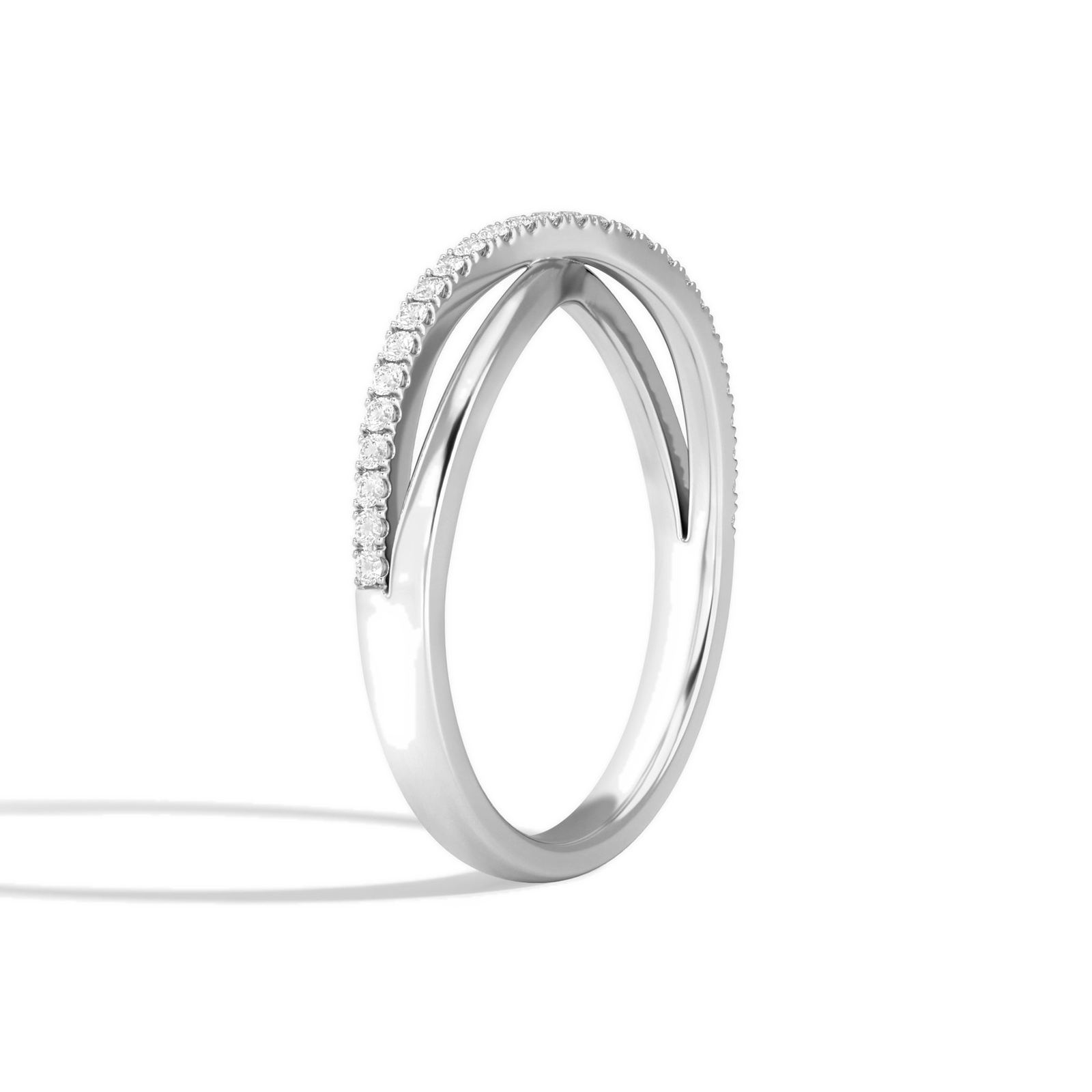 Aline Accented Cross Diamond Ring in 18K White Gold second product view