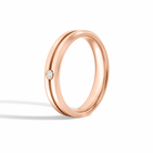 Adeline Beveled Accented Diamond Wedding Band in 14K Rose Gold second product view