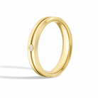 Adeline Beveled Accented Diamond Wedding Band in 14K Yellow Gold second product view