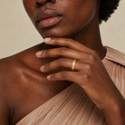 Vera East-West Cut Accented Lab-Grown Diamond Wedding Band in 14K Yellow Gold, worn on hand