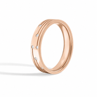 Clara Three Row Accent Diamond Wedding Band in 14K Rose Gold second product view