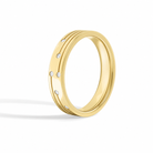 Clara Three Row Accent Diamond Wedding Band in 14K Yellow Gold second product view