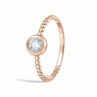 Mira Delicate Beaded Bezel Solitaire Diamond Ring in 14K Rose Gold second product view
