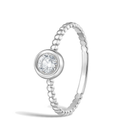 Mira Delicate Beaded Bezel Solitaire Diamond Ring in 14K White Gold second product view