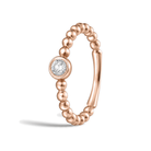 Celia Beaded Bezel Solitaire Diamond Ring in 14K Rose Gold second product view