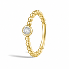 Celia Beaded Bezel Solitaire Diamond Ring in 18K Yellow Gold second product view