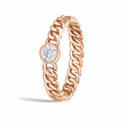 Nadia Cuban Bezel Stacking Diamond Ring in 14K Rose Gold second product view