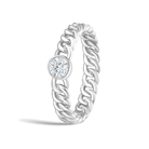 Nadia Cuban Bezel Stacking Diamond Ring in 18K White Gold second product view