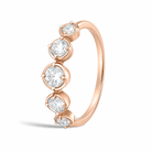 Juliette Bezel Prong Half Eternity Diamond Band in 14K Rose Gold second product view