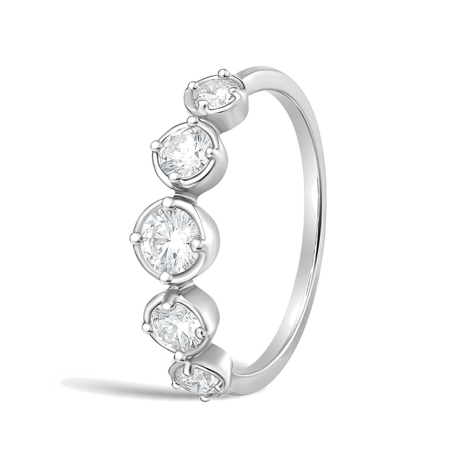 Juliette Bezel Prong Half Eternity Diamond Band in Platinum second product view